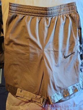 Nike Boy’s Gray Mesh Athletic Shorts with Black Swoosh